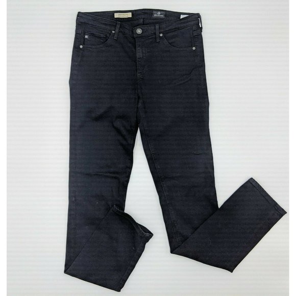 AG Adriano Goldschmeid Mid-Rise Stevie Skinny Black 27R ALL MEASUREMENTS - Picture 1 of 4